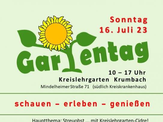 Plakat - Gartentag Kreislehrgarten Krumbach 2023